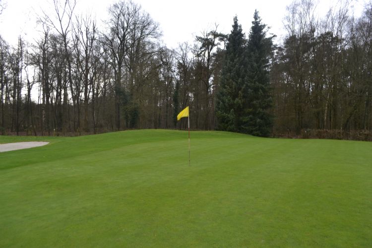 Op de meeste greens is geen schimmel meer te zien. Hier hole 5. Op de meeste greens is geen schimmel meer te zien. Hier hole 5.